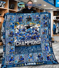Detroit Lions 2023 NFC Champions Fleece Blanket Quilt
