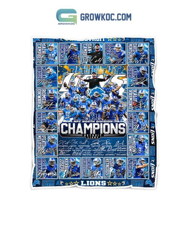 Detroit Lions 2023 NFC Champions Fleece Blanket Quilt