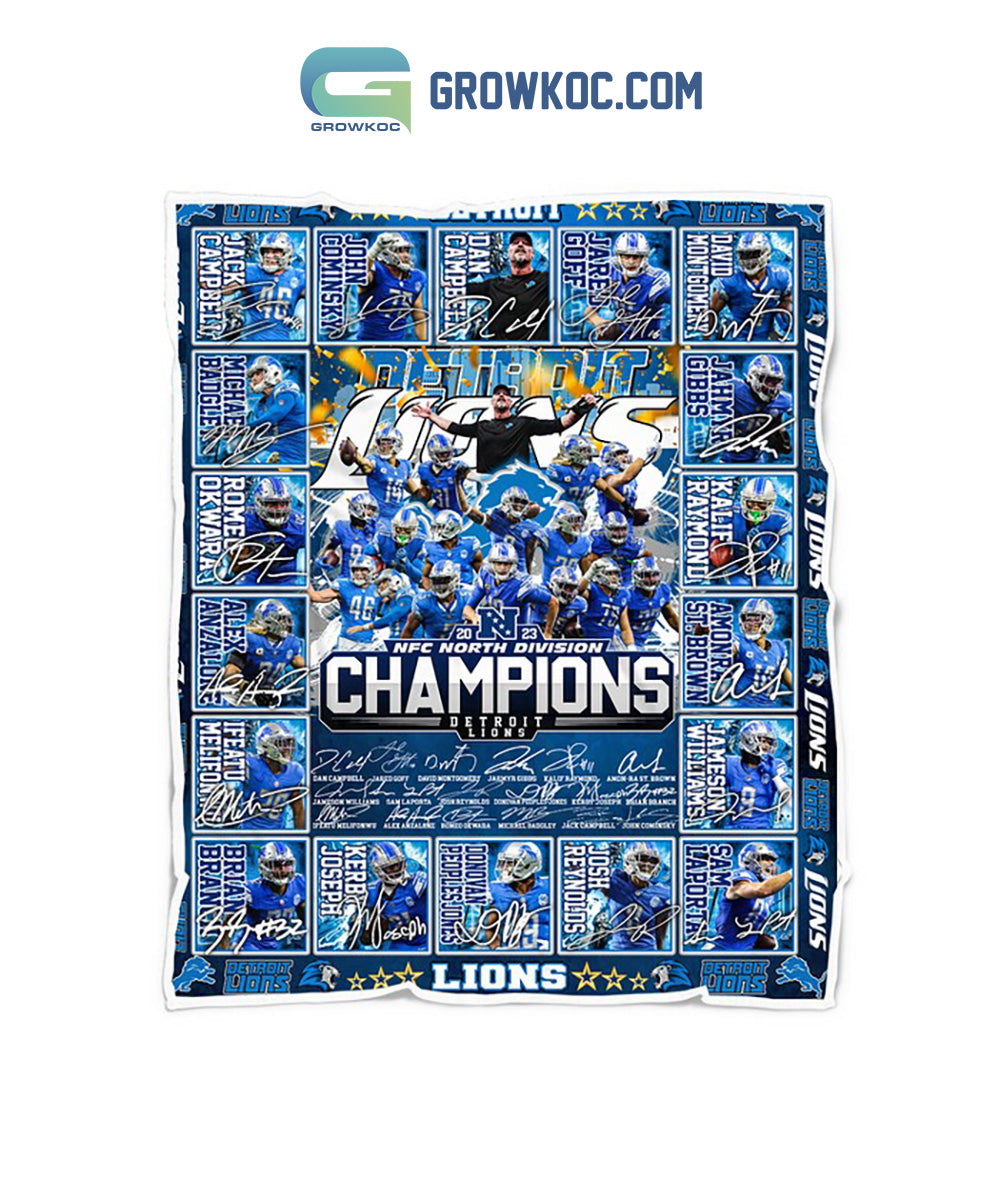 Detroit Lions 2023 NFC Champions Fleece Blanket Quilt