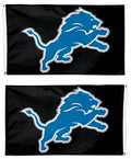 Detroit Lions 2 Sided Black 3x5 Flag