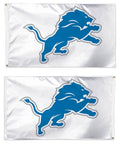 Detroit Lions Flag - White With A Double-Sided Logo, Standard 3x5