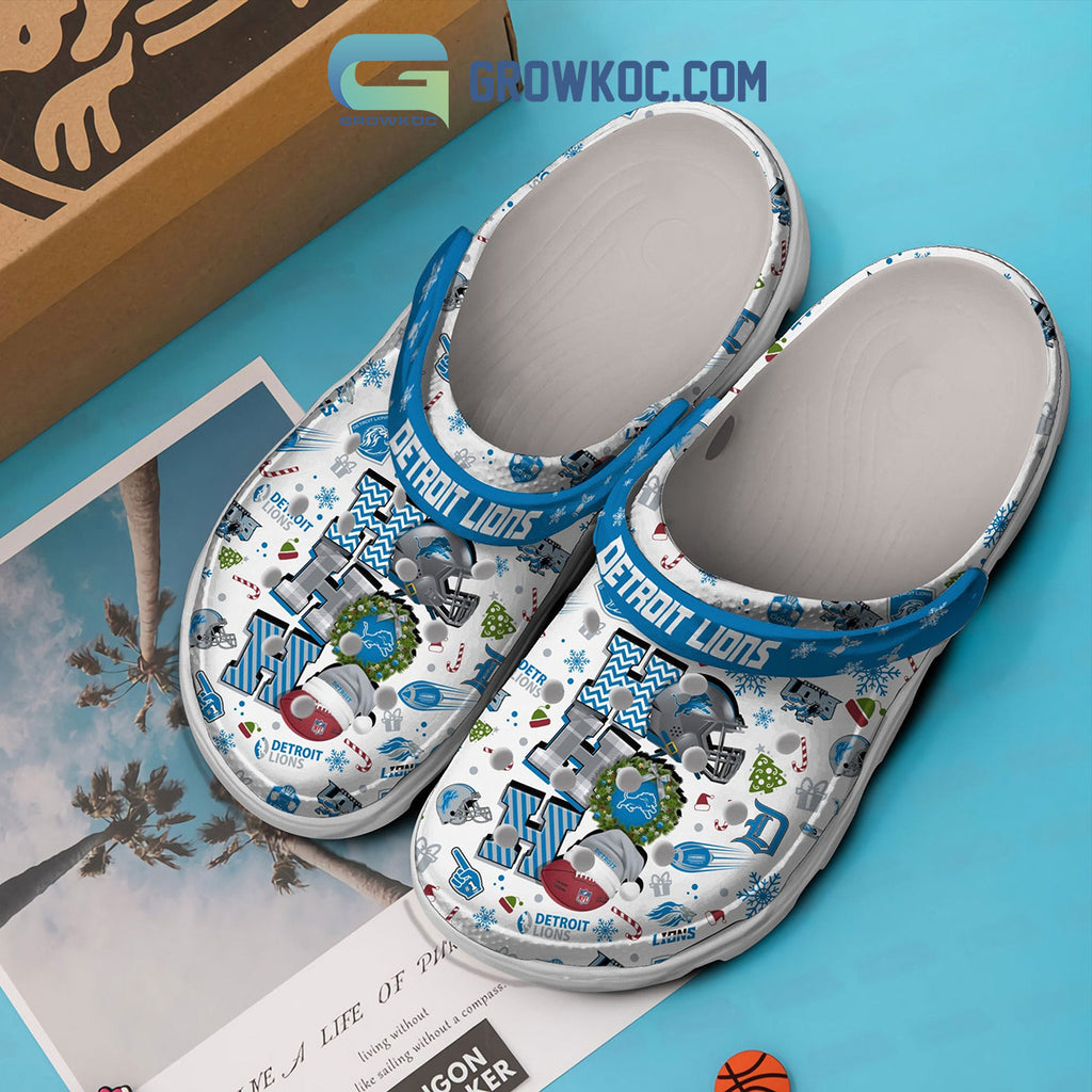 Detroit Lions Ho Ho Ho Christmas Clogs Crocs