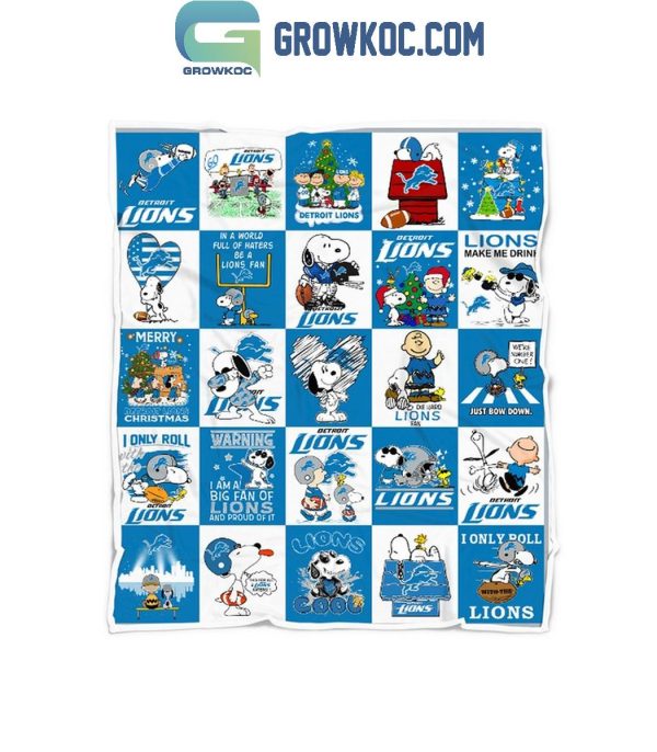 Detroit Lions Snoopy Lions Make Me Drink Proud Fleece Blanket Quilt