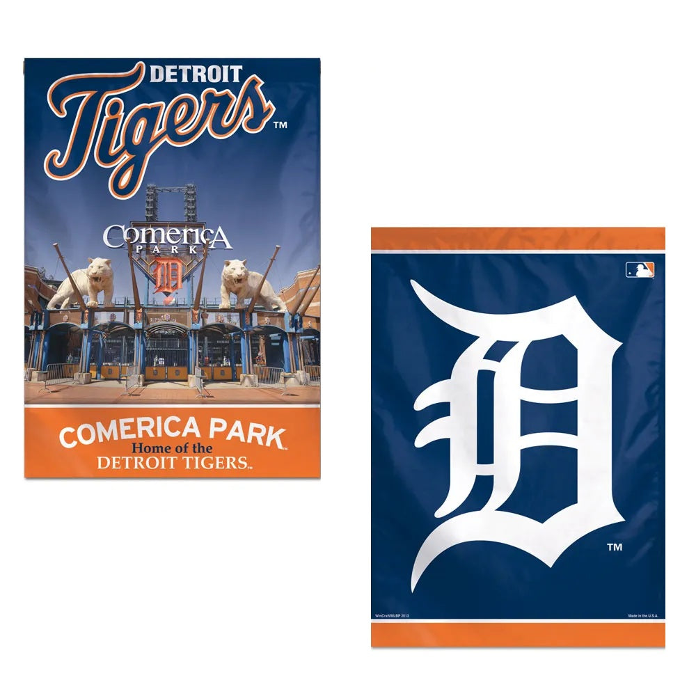 Detroit Tigers 2 Sided Flag 28x40 House Banner