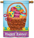 Easter Basket Full of Eggs Flag 2 Sided House Banner