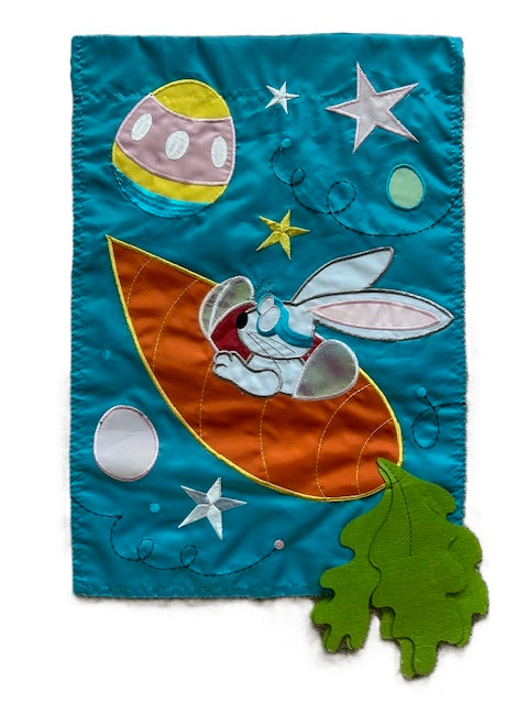 Easter Carrot Rocket 2-sided Garden Flag