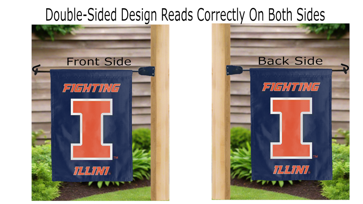 Illinois - Fighting Illini Double Sided Garden Flag