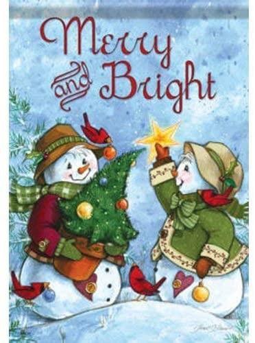 Finishing Touch Flag 2 Sided Merry and Bright Snowman