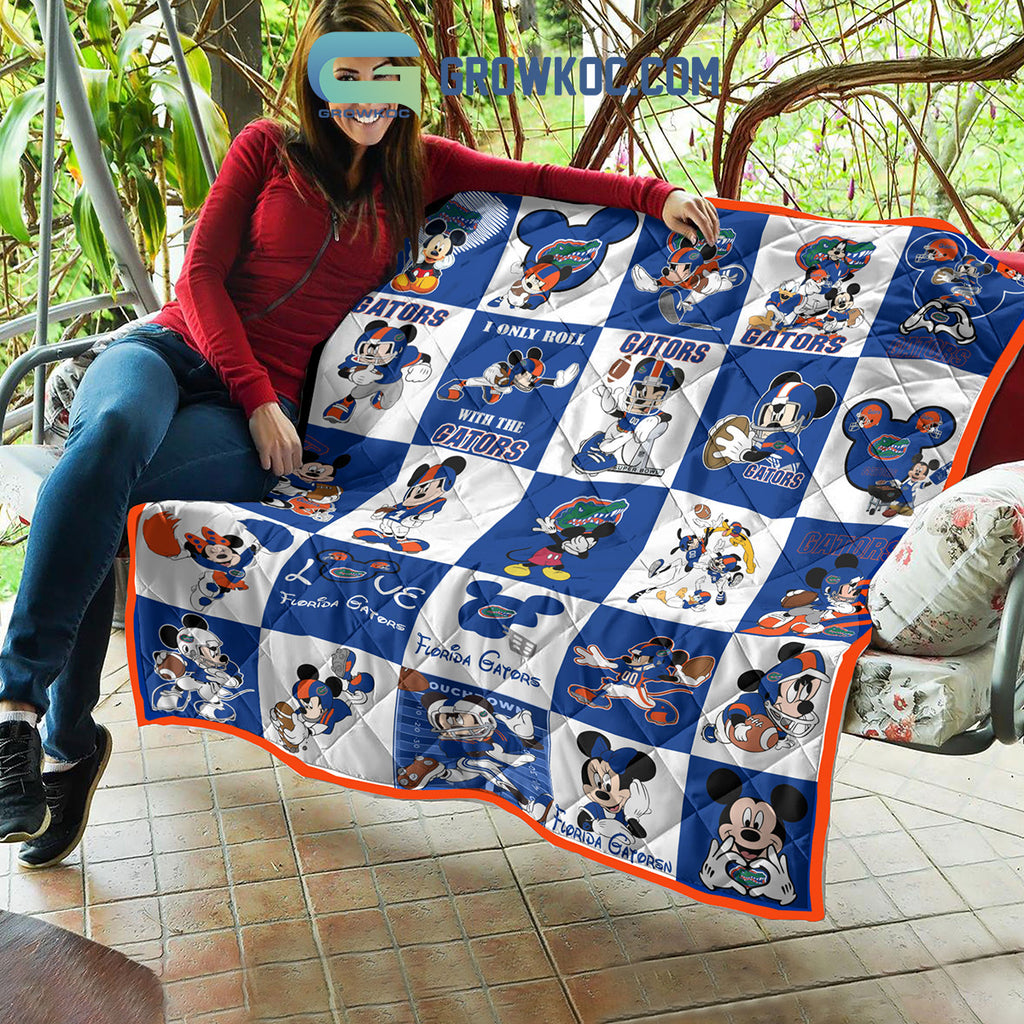 Florida Gators NCAA Mickey Disney Fleece Blanket Quilt