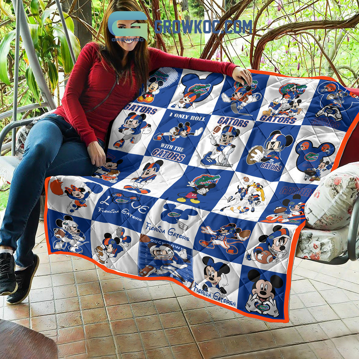Florida Gators NCAA Mickey Disney Fleece Blanket Quilt