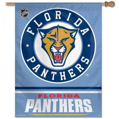 Florida Panthers Banner Logo on Blue House Flag