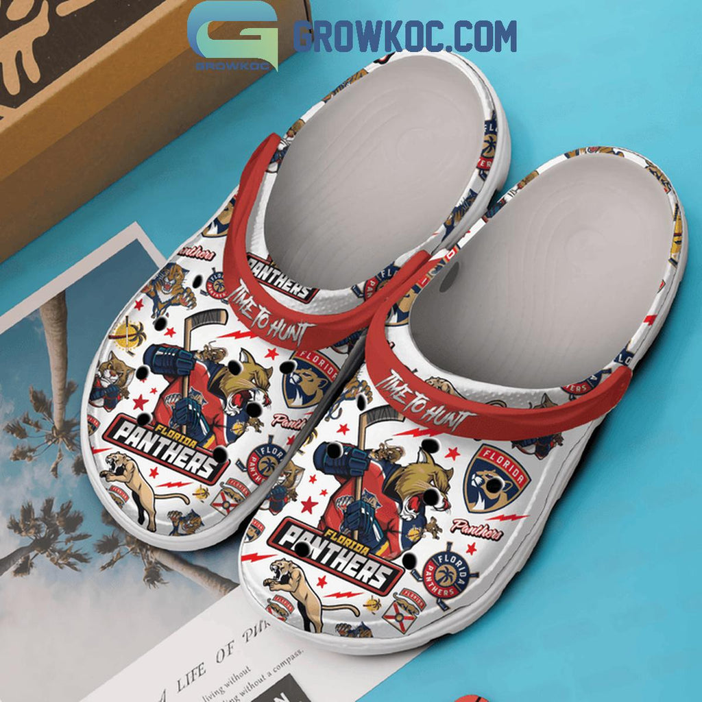 Florida Panthers Time To Hunt Hockey Fan Crocs Clogs