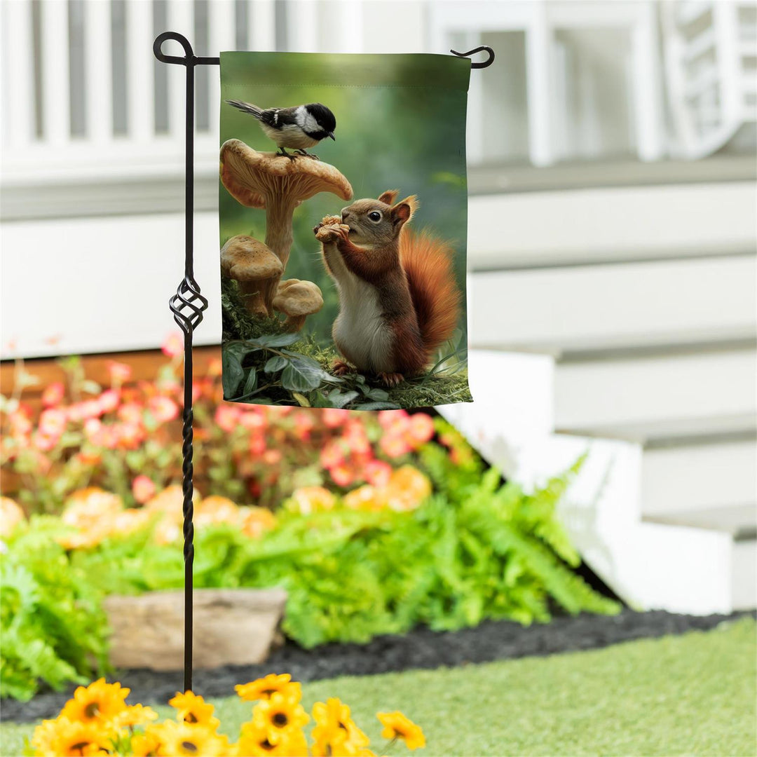 Foraging Squirrel Double-Sided Garden Flag 12.5 x 18 Inches