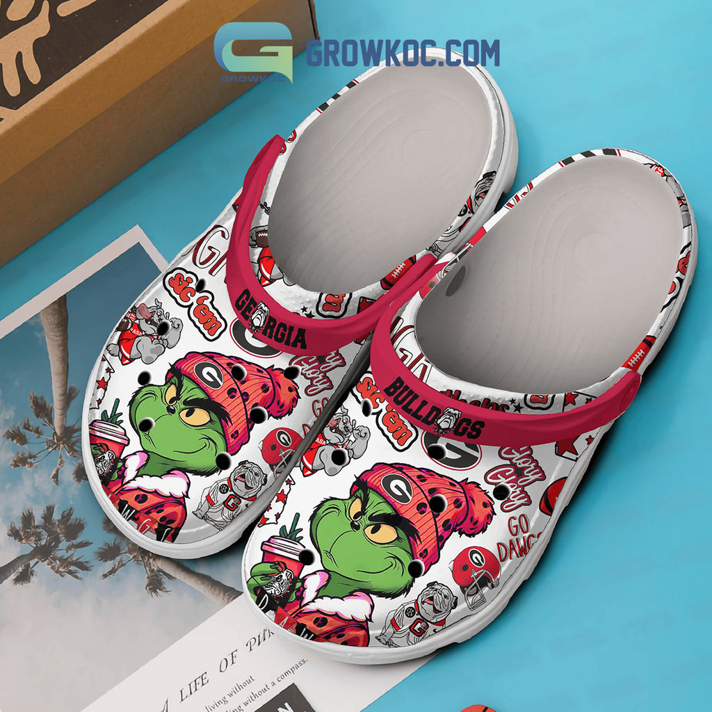Georgia Bulldogs Grinch Drink Starbucks Christmas Crocs Clogs