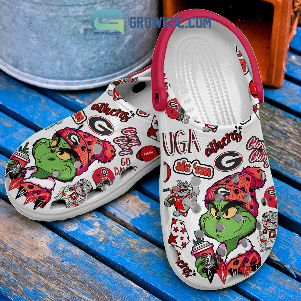 Georgia Bulldogs Grinch Drink Starbucks Christmas Crocs Clogs