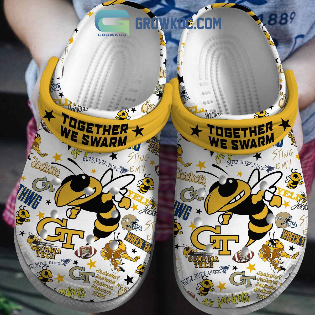 Georgia Tech Yellow Jackets Together We Swarm Clogs Crocs