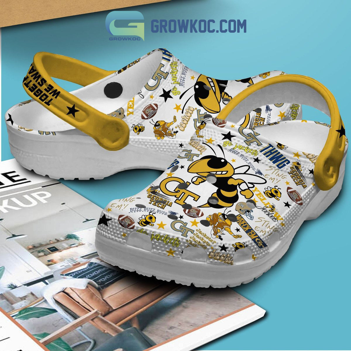 Georgia Tech Yellow Jackets Together We Swarm Clogs Crocs