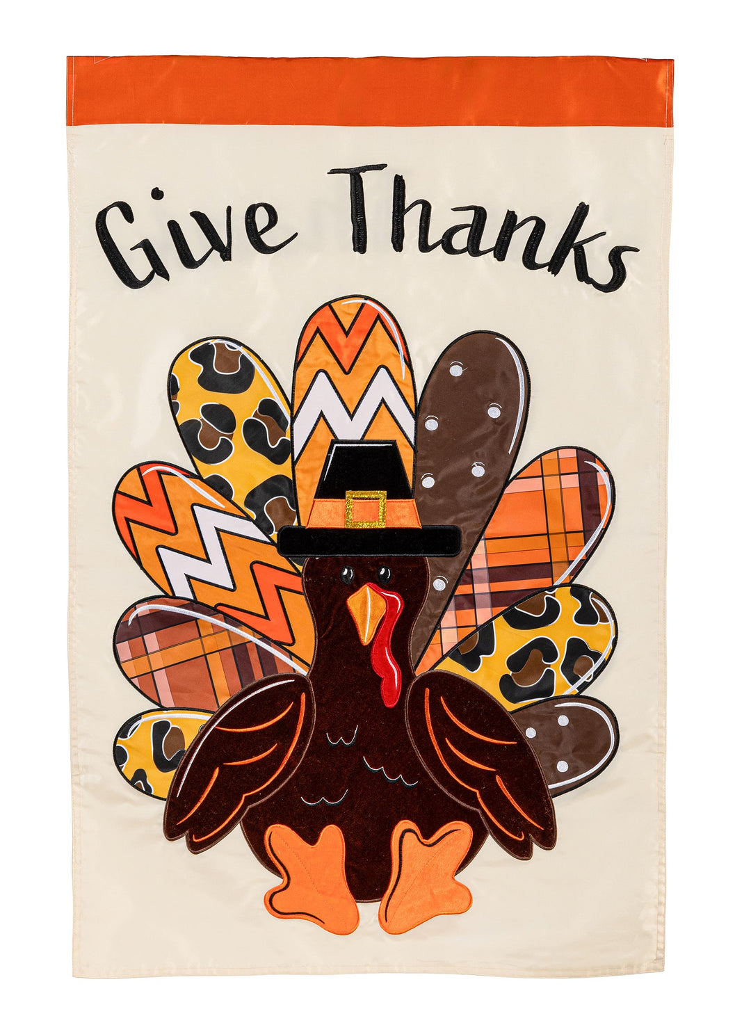 Give Thanks Patterned Turkey 2 Sided Banner