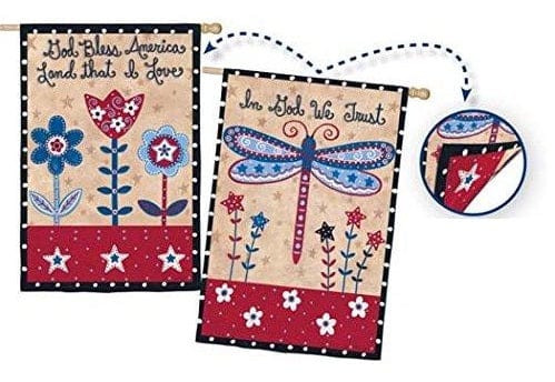 God Bless America Banner 2 Sided Patriotic House Flag