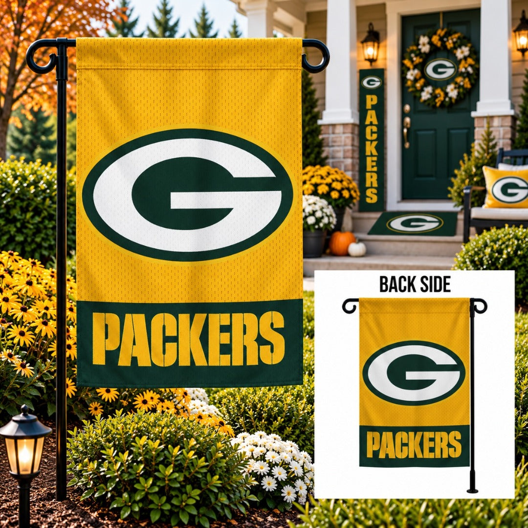 Green Bay Packers Garden Flag 2 Sided Embroidered