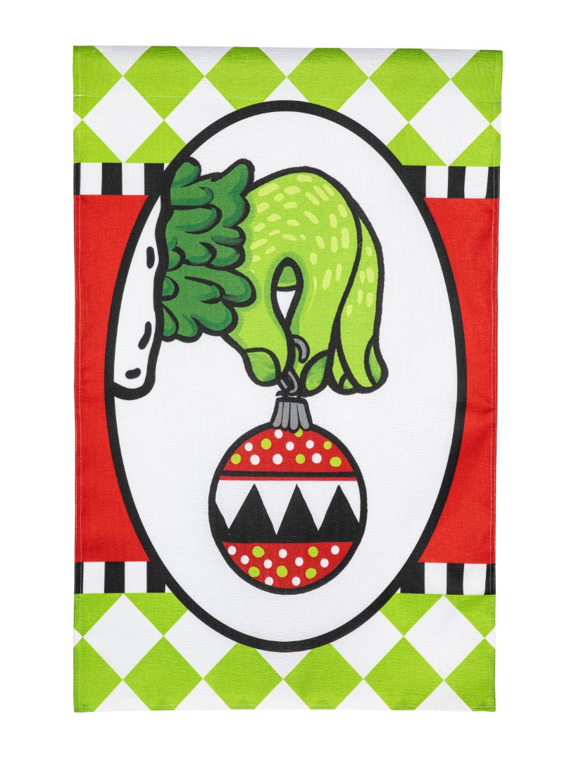 Grinch Ornament Christmas Banner 2 Sided Flag