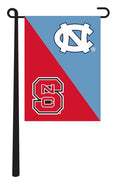 13x18 House Divided Garden Flag with University of North Carolina and North Carolina State University Logos