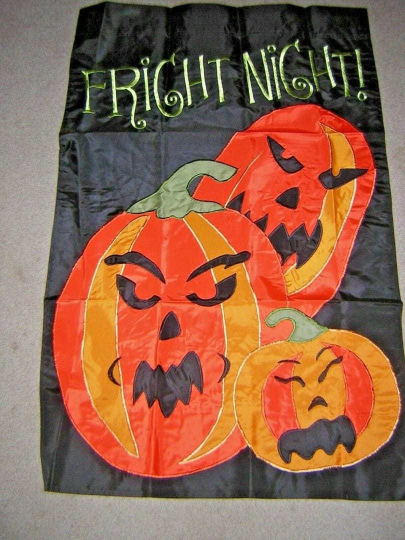 Halloween Fright Night Flag Applique House Banner