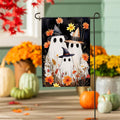 Halloween Ghost Family 2 Sided Burlap Garden Flag