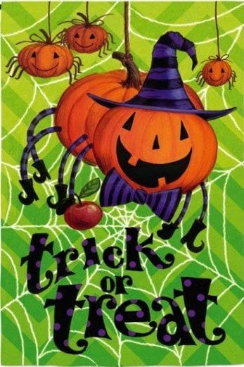 Halloween Spider Pumpkin Banner 2 Sided