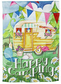 Happy Camping Garden Flag 2 Sided