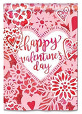 Happy Valentine Day Lace Flag Vertical House Banner