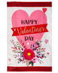 Happy Valentine's Day Heart and Floral Banner 2 Sided