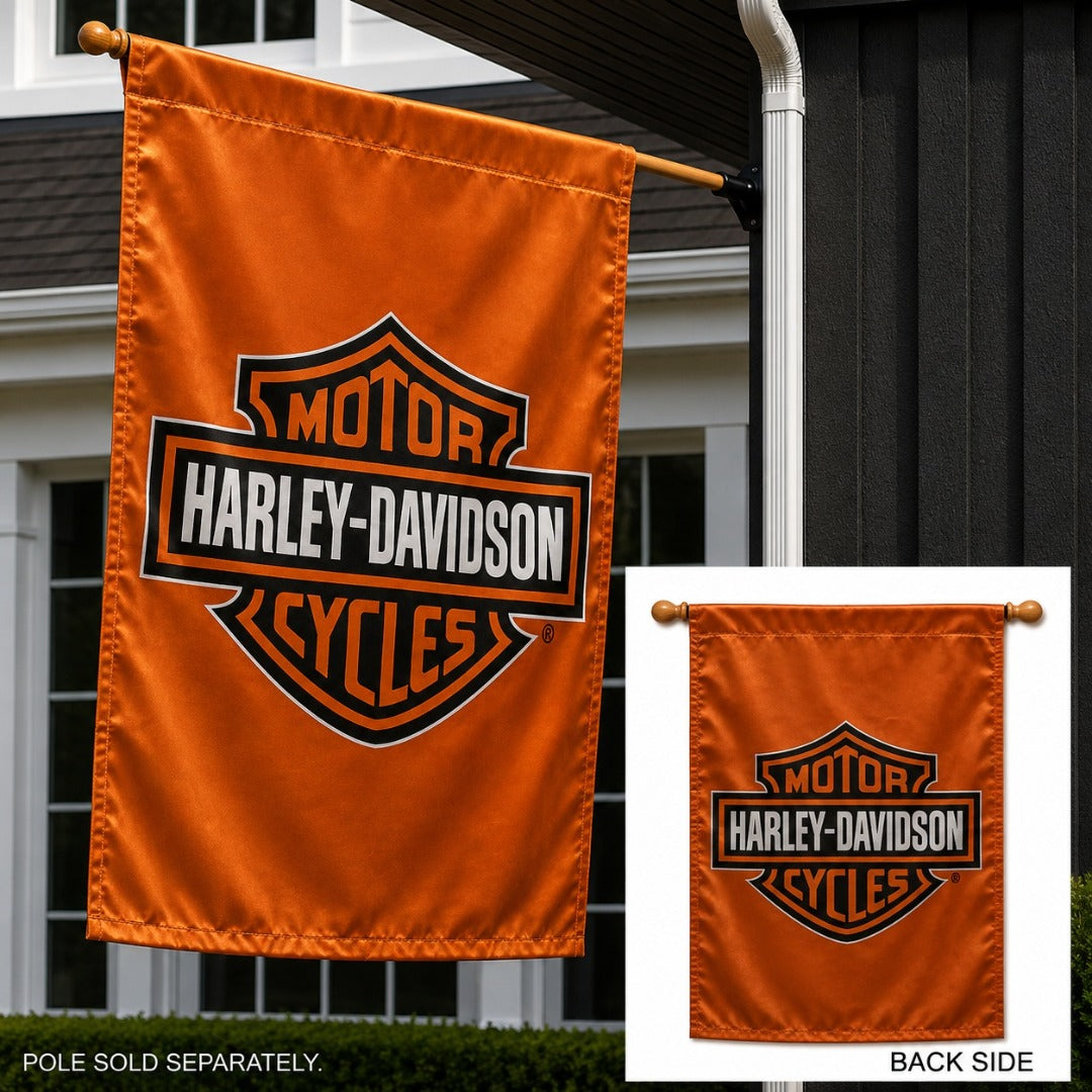 Harley Davidson Banner 2 Sided Orange House Flag