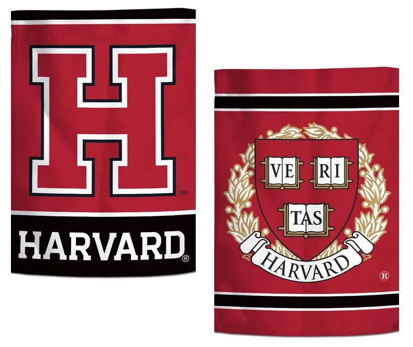 Harvard Garden Flag 2 Sided Logo