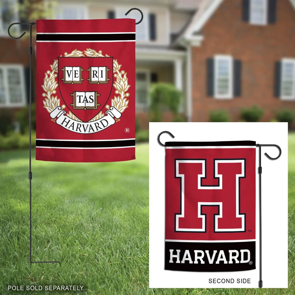 Harvard Garden Flag 2 Sided Logo