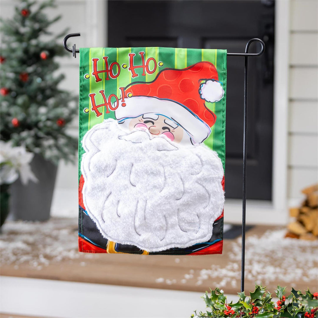 Ho Ho Ho Santa 2 Sided Applique Garden Flag