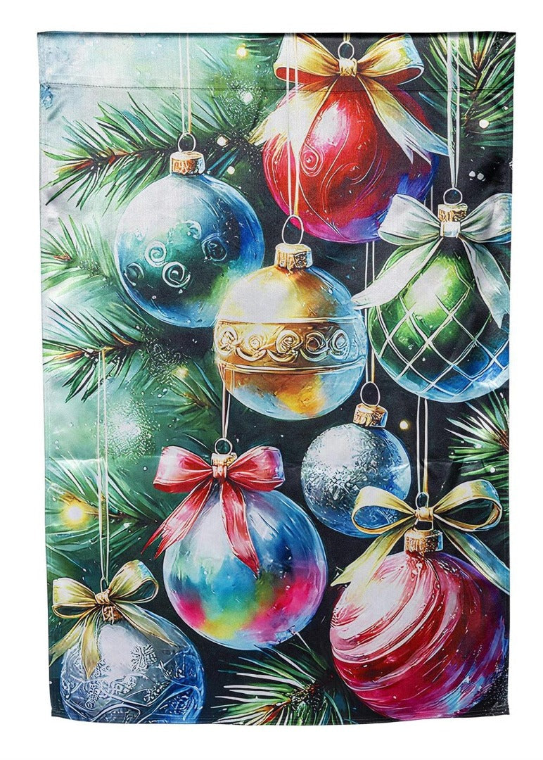 Holiday Ornaments 2 Sided Christmas Banner