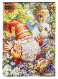 Honeybee Gnome Banner 2 Sided Decorative House Flag