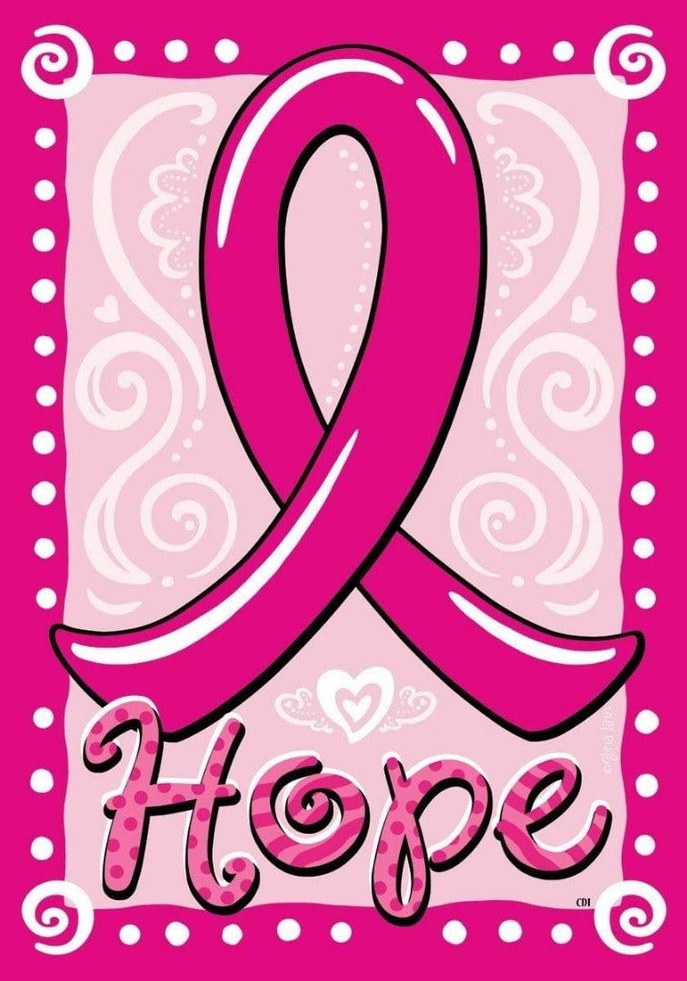 Hope Pink Ribbon Flag 2 Sided Cancer Awareness House Banner
