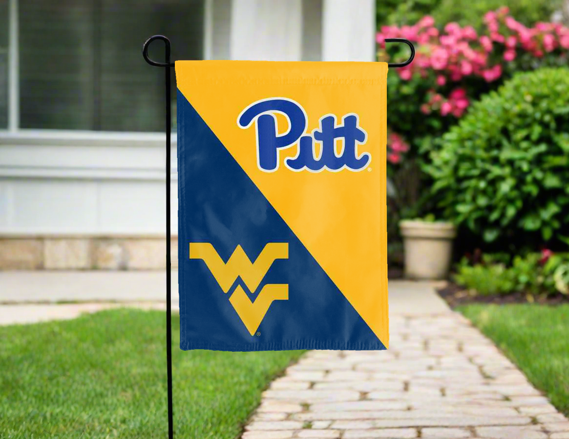 West Virginia University - University of Pittsburgh House Divided Garden Flag
