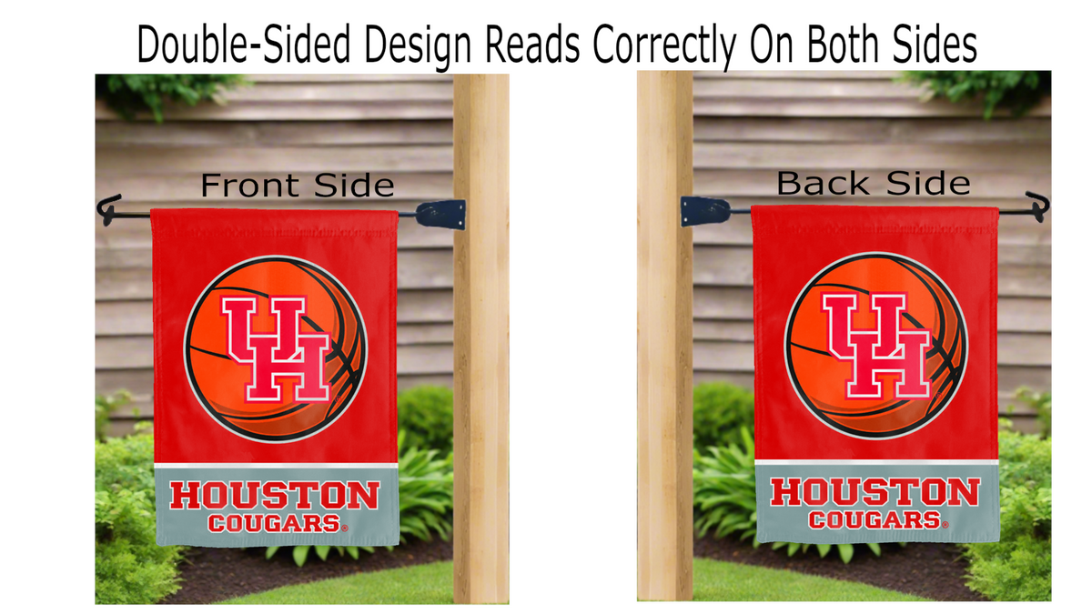 University of Houston Cougars Basketball Double Sided Garden Flag
