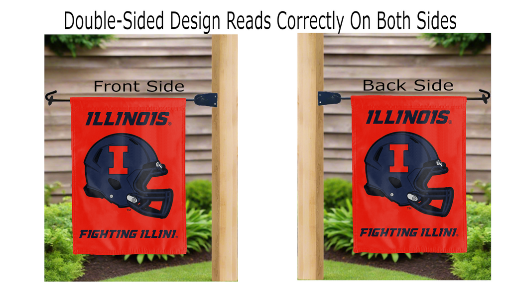 Illinois Football Double Sided Garden Flag
