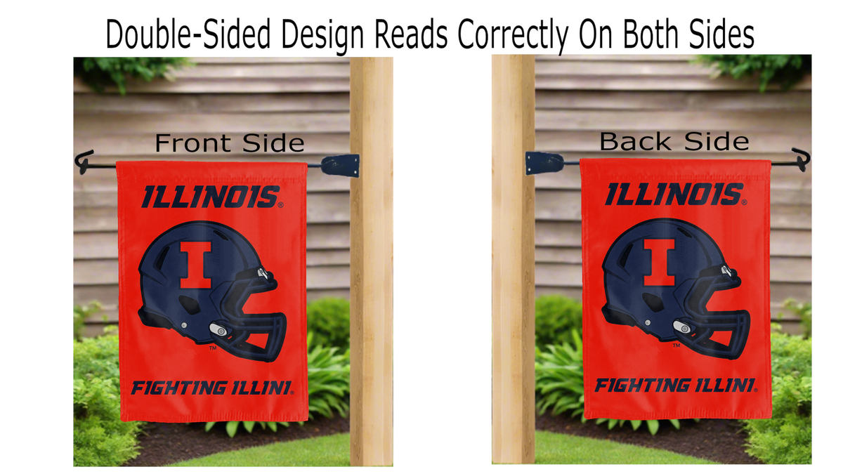 Illinois Football Double Sided Garden Flag