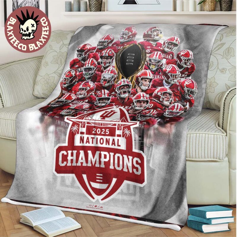 Indiana Hoosiers 2025 National Champions For The First Time Fleece Blanket