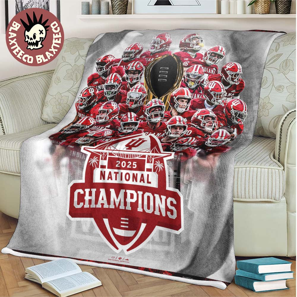 Indiana Hoosiers 2025 National Champions For The First Time Fleece Blanket