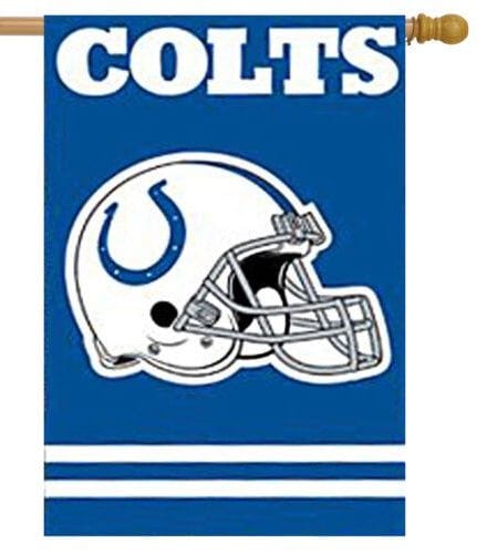 Indianapolis Colts Flag 2 sided Applique House Banner Helmet