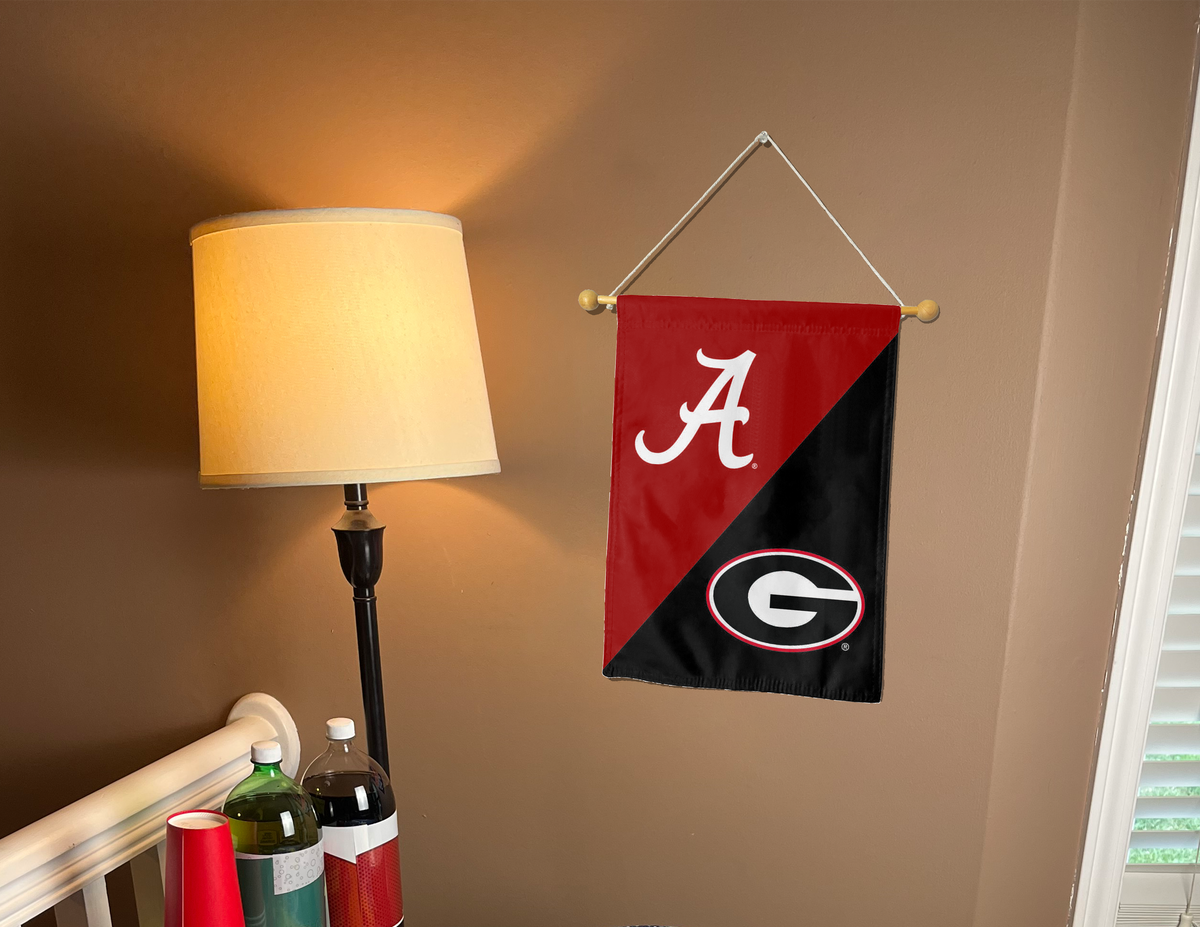 13x18 House Divided Garden Flag with University of Alabama and University of Georgia Logos
