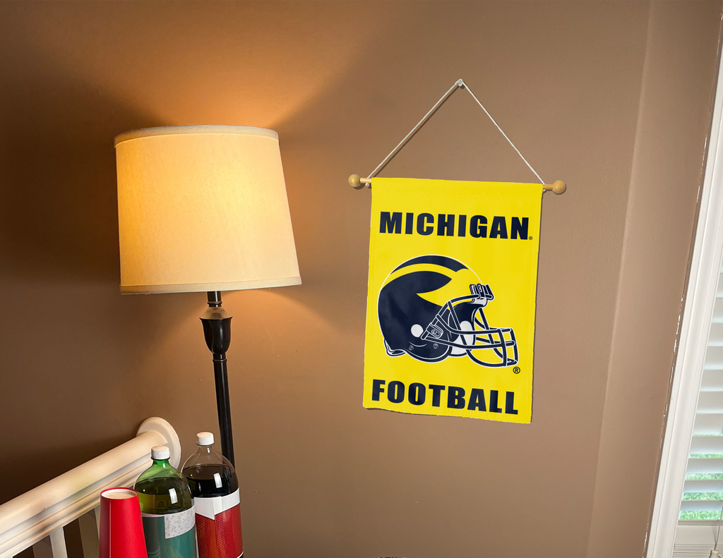 Michigan Football Logo Double Sided Garden Flag