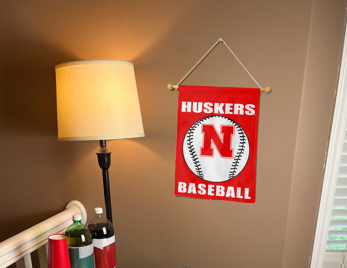13x18 Nebraska Baseball Double Sided Garden Flag