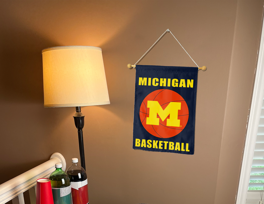Michigan Basketball Logo Double Sided Garden Flag